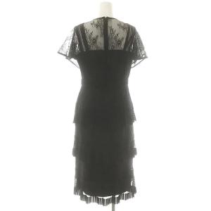 GRACE CONTINENTAL レイヤードレースタイトワンピース ロング 半袖 36 ブラック /HK OS