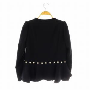 Chesty Pearl Peplum Jacket ノーカラージャケット ペプラム 0 ネイビー /ES OS