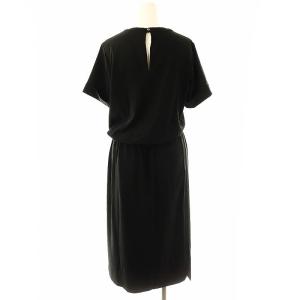 Deuxieme Classe クルーネックワンピース ロング 半袖 ブラック /DF OS