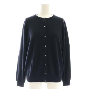 23AW 洗える アーガイルツイン ニット アンサンブル カーディガン クルーネック M 紺 ネイビー