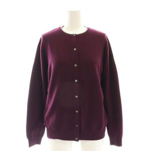 23AW 洗える アーガイルツイン ニット アンサンブル カーディガン クルーネック M 紫 パープル