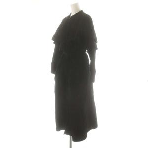 l'atelier du savon 23AW コーデュロイロングワンピース バンドカラーシャツ F 黒 /MI OS