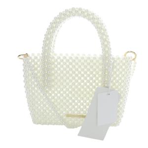 23SS ビーズポシェット バッグ ショルダーバッグ 2way ハンドバッグ 白 ホワイト /SR27