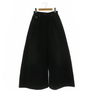 24年 GFP520 ブラックデニム ジーンズ ワイドパンツ 25 ブラック