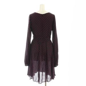 N°21 シルク混 ドットワンピース ひざ丈 長袖 38 黒 ブラック /AT OS SH