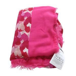 RED VALENTINO REDVALENTINO シルク混 ハート総柄 大判スカーフ ストール ピンク /SR29