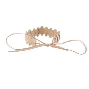 レザー フラワーモチーフ チョーカー ピンクべージュ /SR10