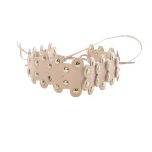 RED VALENTINO REDVALENTINO レザー フラワーモチーフ チョーカー ピンクべージュ /SR10