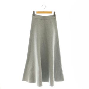 23AW ミラノリブニットフレアスカート マキシ ロング F グレー /AT OS