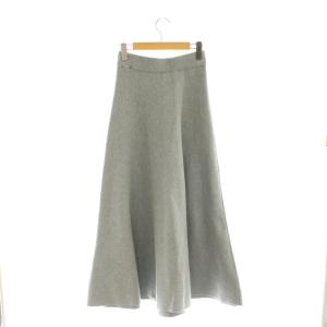 SLOBE IENA 23AW ミラノリブニットフレアスカート マキシ ロング F グレー /AT OS
