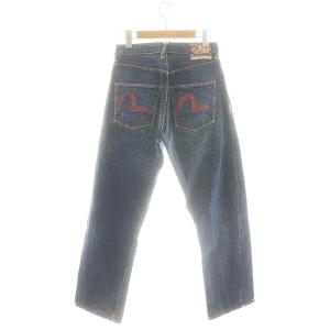 EVISU デニムパンツ ジーンズ ボタンフライ ダメージ加工 28 インディゴブルー /DO OS