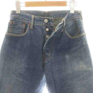 EVISU デニムパンツ ジーンズ ボタンフライ ダメージ加工 28 インディゴブルー /DO OS