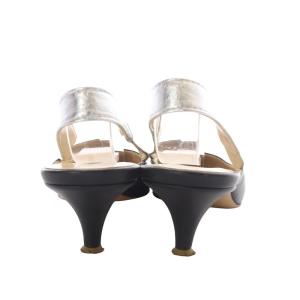 FABIO RUSCONI パンプス ハイヒール ポインテッドトゥ バックストラップ レザー 38 ブラック /YO18