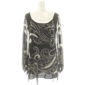 パワーネット 柄 ブラウス ナイロン 0 黒 アイボリー 赤 /MI OS