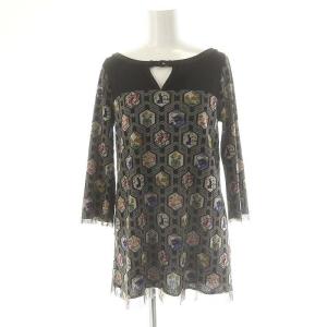 パワーネット パンダ ドラゴン 総柄 トップス カットソー 七分袖 0 マルチカラー /DF OS