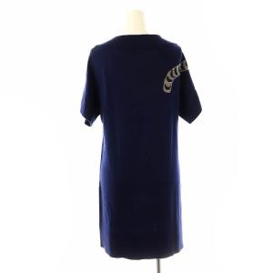 VIVIENNE TAM 虎柄 ニット チュニックワンピース ウール 0 紺 グレー