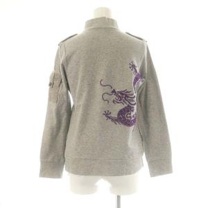 VIVIENNE TAM ドラゴン刺繍 ジップアップ カーディガン 0 グレー