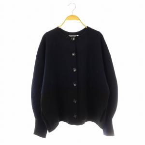 24AW double cardigan カーディガン ニット M ネイビー ブラック /DO OS