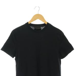 PRADA バックトライアングルTシャツ カットソー 半袖 XS ブラック UJM492 /DF OS