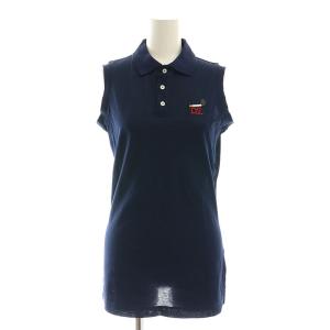 たばこ刺繍 ノースリーブポロシャツ S ネイビー S72NC0655 /DF OS