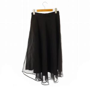 MSGM シルクオーガンジースカート フレア 40 黒 /MI OS