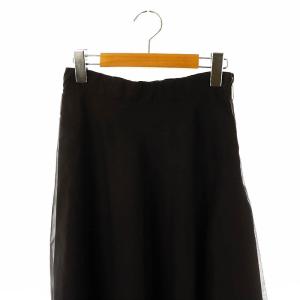 MSGM シルクオーガンジースカート フレア 40 黒 /MI OS