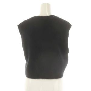 Plage 23AW Cashmere Mix Fur ベスト ニット Vネック クロップド カシミヤ混 ブラック