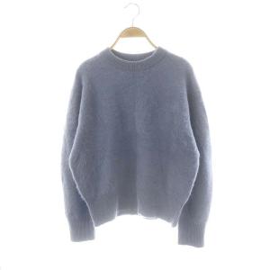 24AW アルパカミックスファークルーネック ニット セーター ウール サックス /MI OS