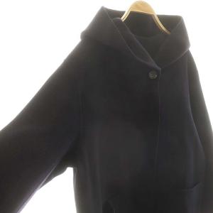 IENA スーパー160ダブルフェイス フードコート ウール 40 濃紺 /MI OS