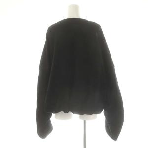 DOUBLE STANDARD CLOTHING 24SS 裏毛クロップド丈トップス スウェット F ブラック /DO OS