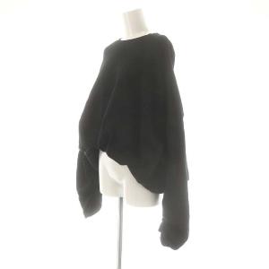 DOUBLE STANDARD CLOTHING 24SS 裏毛クロップド丈トップス スウェット F ブラック /DO OS