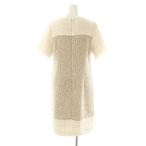 Grace Class 24SS ツイードコンビミニワンピース 半袖 36 ホワイト ベージュ /HK OS