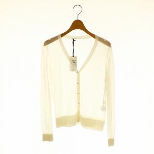 シアーショートカーディガン Vネック 36 ホワイト /ES OS