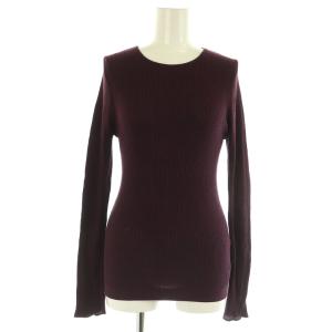 24年製 コットンシルクプルオーバー ニット リブニット ボルドー /MY OS