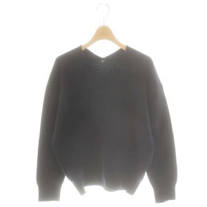 エクストラファインメリノウールミドルゲージVネックセーター ニット 長袖 S ネイビー /DF OS