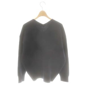 PLST エクストラファインメリノウールミドルゲージVネックセーター ニット 長袖 S ネイビー /DF OS