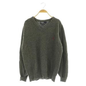 ウールVネックセーター ニット 長袖 M グレー /MY OS