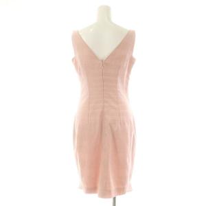 Christian Dior BOUTIQUE ノースリーブワンピース ひざ丈 シャドーストライプ F36 ピンク