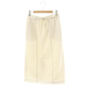 24SS コットン麻オックススカート ロング タイト 38 ホワイト /HK OS