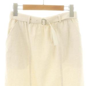 MACKINTOSH LONDON 24SS コットン麻オックススカート ロング タイト 38 ホワイト /HK OS