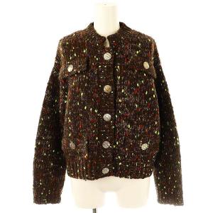 CAT カーディガン ニット ウール XXS 茶 マルチカラー /MI OS