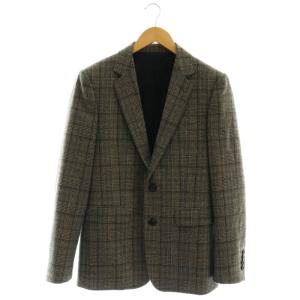 チェック柄2Bテーラードジャケット ウール 46 グレー 2V61P785V