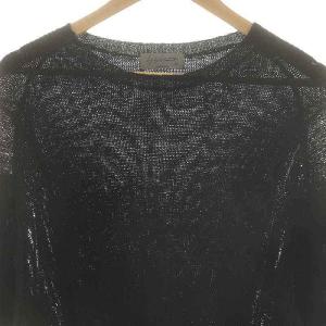 Yohji Yamamoto POUR HOMME HG-K16-371 ダメージ加工ニット カットソー リネン 3 黒 /MI OS