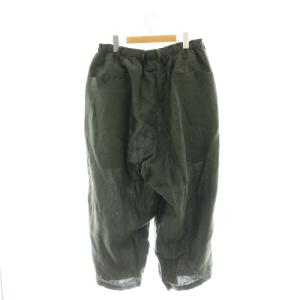Yohji Yamamoto POUR HOMME HG-P52-305 LINEN BRUSH STR2 ワイドパンツ リネン 2 ダークグリーン