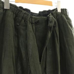 Yohji Yamamoto POUR HOMME HG-P52-305 LINEN BRUSH STR2 ワイドパンツ リネン 2 ダークグリーン