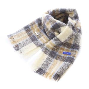 フリンジチェック柄マフラー ストール マルチカラー /SB OS