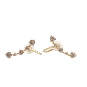 WHITE TOPAZ LINE EARRINGS フックイヤリング K10 ゴールド 2JE0037