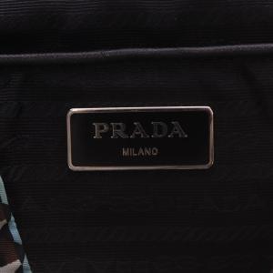 PRADA リュックサック 総柄 ナイロン ブラウン ブルー BZ0032