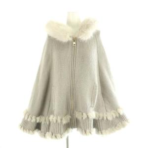 フーディー ファー ジップアップ ポンチョ ニット M グレー /CX OS