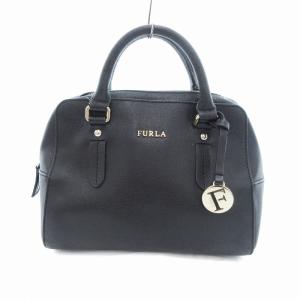 Elena ハンドバッグ 本革 レザー 黒 ブラック /UO